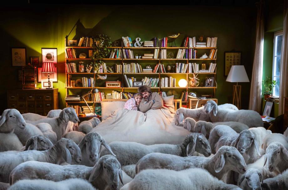 Couple is making each other warm